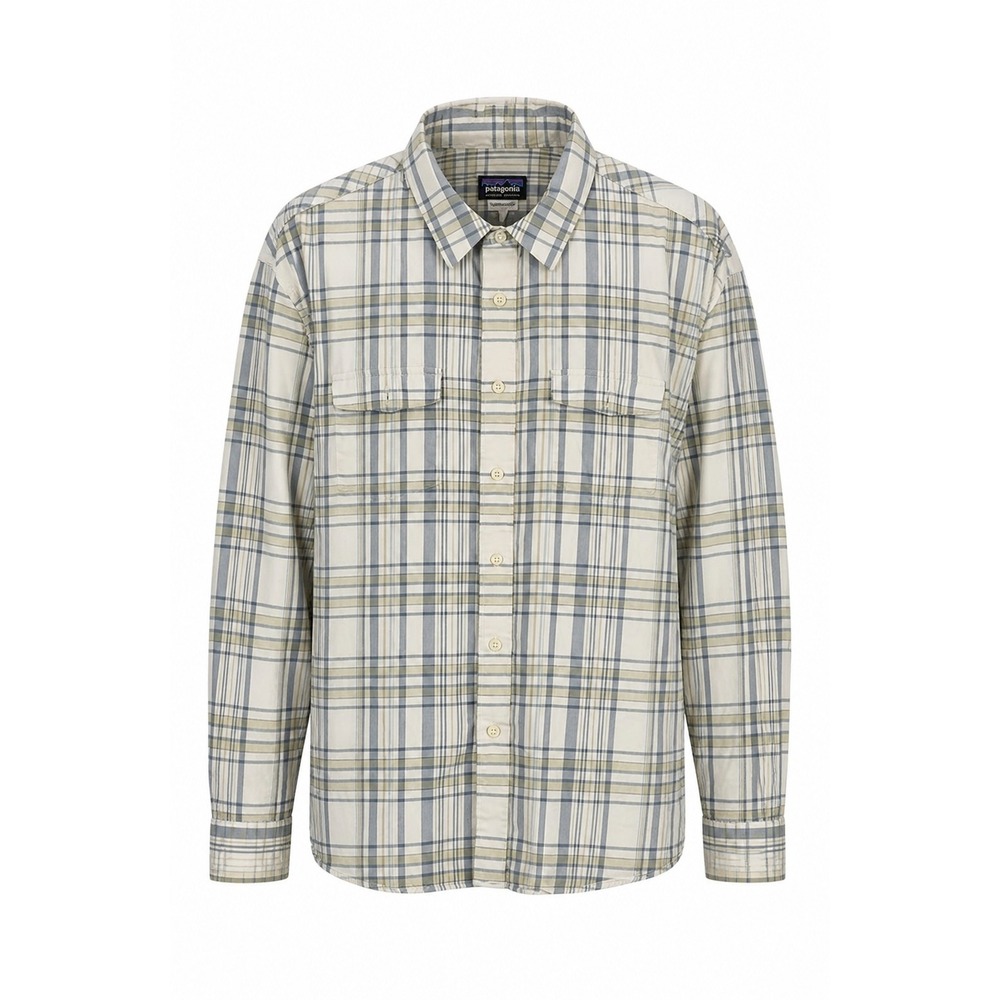 Patagonia Mens Large Plaid Button Down Shirt Organic Cotton Long Sleeve Outdoor